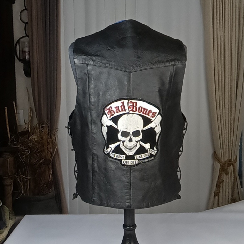 Bad Bones Genuine Leather Vest